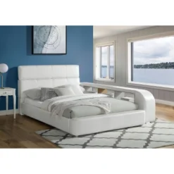 Full/Twin Tioga Upholstered Bookcase Bed White - MiBasics 7 Full/Twin Tioga Upholstered Bookcase Bed White - MiBasics -Bedroom Home Store GUEST c59dcec5 1b8a 420c 9079 8435060bd8c3