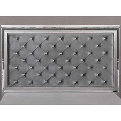 3pc Tenaya Bed With 2 Nightstands Set Silver/Gray - HOMES: Inside + Out 6 3pc Tenaya Bed With 2 Nightstands Set Silver/Gray - HOMES: Inside + Out - Image 4
