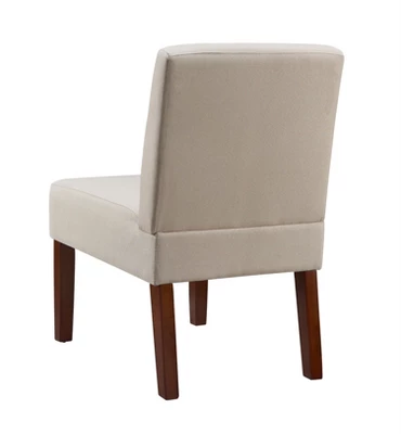 Carl Armless Fabric Upholstered Accent Chair Set Of 2 With Round Wood Side Table Slipper Chairs Sets-Maison Boucle 8 Carl Armless Fabric Upholstered Accent Chair Set Of 2 With Round Wood Side Table Slipper Chairs Sets-Maison Boucle - Image 6