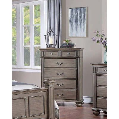 6pc Pennings Traditional Bedroom Set Gray - HOMES: Inside + Out 6 6pc Pennings Traditional Bedroom Set Gray - HOMES: Inside + Out - Image 4