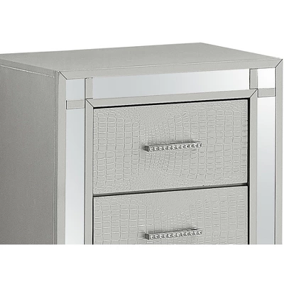 Passion Furniture Madison 2-Drawer Silver Champagne Nightstand (26 In. H X 17 In. W X 23 In. D) 7 Passion Furniture Madison 2-Drawer Silver Champagne Nightstand (26 In. H X 17 In. W X 23 In. D) - Image 5