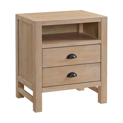 4pc Arden Wood Bedroom Set With 2 Drawer Nightstand Light Driftwood - Alaterre Furniture 8 4pc Arden Wood Bedroom Set With 2 Drawer Nightstand Light Driftwood - Alaterre Furniture - Image 6