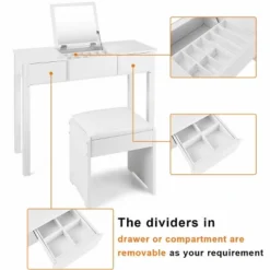 Costway White Vanity Dressing Table Furniture Stool Storage Box 13 Costway White Vanity Dressing Table Furniture Stool Storage Box -Bedroom Home Store GUEST cb4ff66f e58c 49cf bae8 0a189b456fdb