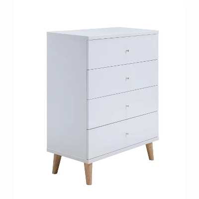 Retreat Mid-Century 4 Drawer Chest White - MiBasics 5 Retreat Mid-Century 4 Drawer Chest White - MiBasics - Image 3