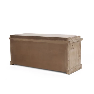 Niemi Rustic Storage Bench With Cushion Beige/ Natural/Black - Christopher Knight Home 5 Niemi Rustic Storage Bench With Cushion Beige/ Natural/Black - Christopher Knight Home - Image 3