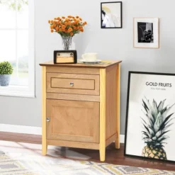 Costway 2PCS Nightstand With Drawer Accent Side End Table Storage Cabinet WhiteNatural 15 Costway 2PCS Nightstand With Drawer Accent Side End Table Storage Cabinet WhiteNatural -Bedroom Home Store GUEST cc446f3e ef12 48d6 9919 7ce2fb0b82f3