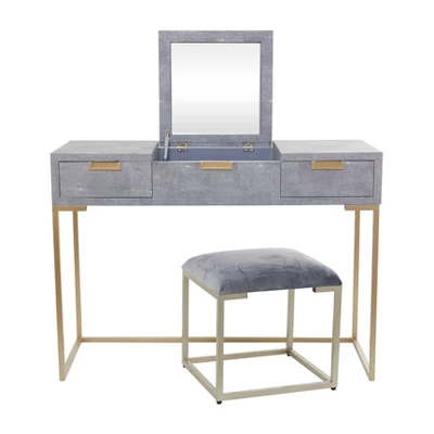 Contemporary Wood Console Table Dressing Table Desk With Mirror And Stool Set - Olivia & May 10 Contemporary Wood Console Table Dressing Table Desk With Mirror And Stool Set - Olivia & May - Image 8