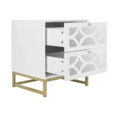 Averina 2 Drawers 45° Splicing White Mirror Front Nightstand With Storage - The Pop Maison 14 Averina 2 Drawers 45° Splicing White Mirror Front Nightstand With Storage - The Pop Maison -Bedroom Home Store GUEST cef76e37 62e2 4552 9459 4dece1a076a3