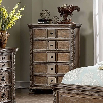 6pc Lellen Bedroom Set Beige/Rustic Natural Tone - HOMES: Inside + Out 5 6pc Lellen Bedroom Set Beige/Rustic Natural Tone - HOMES: Inside + Out - Image 3