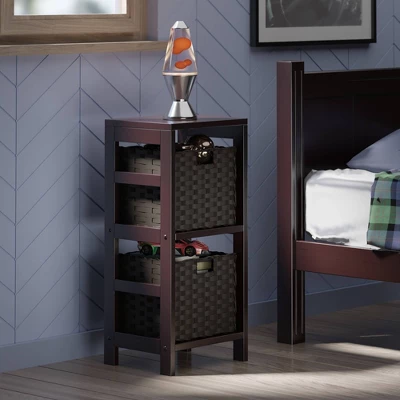 29.21" 3pc Leo Storage Shelf With Baskets Espresso/Chocolate - Winsome 17 29.21" 3pc Leo Storage Shelf With Baskets Espresso/Chocolate - Winsome - Image 15