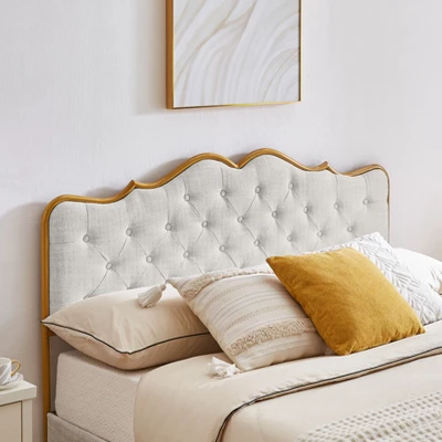 Classic Upholstered Platform Bed With Buckle Backrest, Metal Frame And Solid Wood Ribs-ModernLuxe 6 Classic Upholstered Platform Bed With Buckle Backrest, Metal Frame And Solid Wood Ribs-ModernLuxe - Image 4