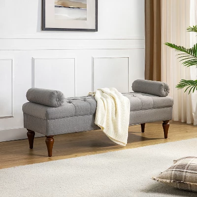 Cecilia Upholstered Bench With Removable Bolster Pillows|ARTFUL LIVING DESIGN 15 Cecilia Upholstered Bench With Removable Bolster Pillows|ARTFUL LIVING DESIGN - Image 13