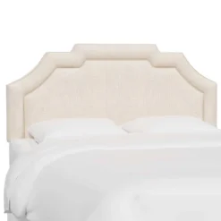 Axel Notched Bordered Headboard Linen - Skyline Furniture