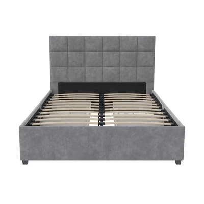 Serena Upholstered Bed With Drawers Light Gray Velvet - Cosmoliving By Cosmopolitan 11 Serena Upholstered Bed With Drawers Light Gray Velvet - Cosmoliving By Cosmopolitan - Image 9