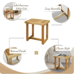 18"H Solid White Oak Mini Bench - Flora Home 23 18"H Solid White Oak Mini Bench - Flora Home -Bedroom Home Store GUEST d2d200ff 5ee0 4500 9a5e ca950e562fb4