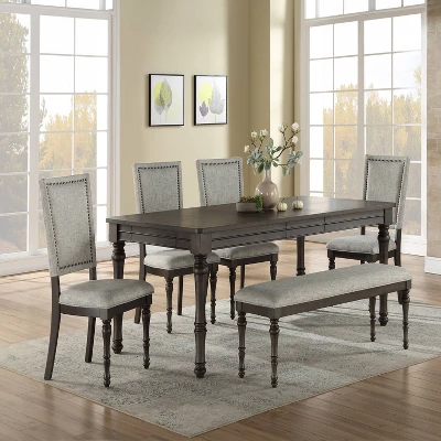 19" Linnett Bench Gray - Steve Silver Co. 3 19" Linnett Bench Gray - Steve Silver Co.