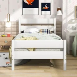 Wood Platform Bed With Headboard And Footboard-ModernLuxe