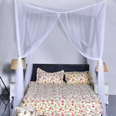 4 Corner Post Bed Canopy Mosquito Net Full Queen King Size Netting Bedding White 6 4 Corner Post Bed Canopy Mosquito Net Full Queen King Size Netting Bedding White - Image 4