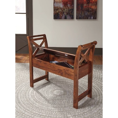 Abbonto Accent Bench Warm Brown - Signature Design By Ashley 4 Abbonto Accent Bench Warm Brown - Signature Design By Ashley - Image 2