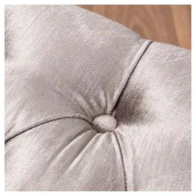 Scarlette Tufted Velvet Ottoman Bench - Gray - Christopher Knight Home 4 Scarlette Tufted Velvet Ottoman Bench - Gray - Christopher Knight Home - Image 2