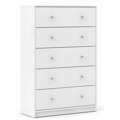 Wood Portland 5 Drawer Chest In White-Tvilum 3 Wood Portland 5 Drawer Chest In White-Tvilum - Image 2