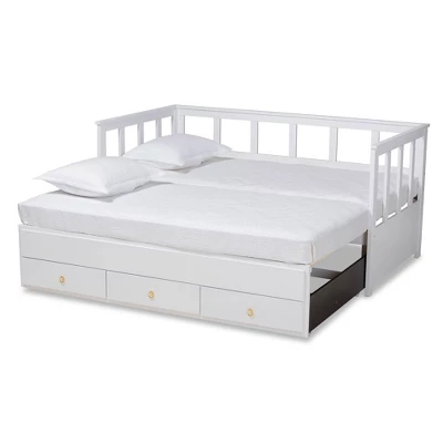 Twin To King Kendra Expandable Daybed With Storage Drawers White - Baxton Studio 5 Twin To King Kendra Expandable Daybed With Storage Drawers White - Baxton Studio - Image 3