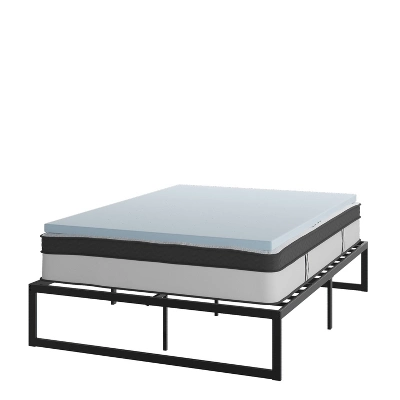 Flash Furniture 14 Inch Metal Platform Bed Frame With 12 Inch Pocket Spring Mattress In A Box And 2 Inch Cool Gel Memory Foam Topper 17 Flash Furniture 14 Inch Metal Platform Bed Frame With 12 Inch Pocket Spring Mattress In A Box And 2 Inch Cool Gel Memory Foam Topper - Image 15