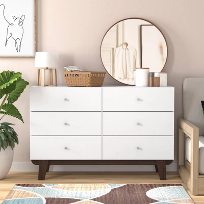 Kincaid Wood 6 Drawer Dresser Matte White - Hillsdale Furniture 3 Kincaid Wood 6 Drawer Dresser Matte White - Hillsdale Furniture