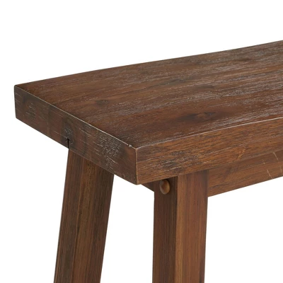 Saddle Design Wooden Bench With Grain Details - Benzara 5 Saddle Design Wooden Bench With Grain Details - Benzara - Image 3