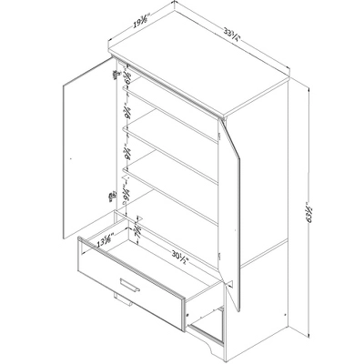 Versa 2 Door Armoire With Drawers - South Shore 9 Versa 2 Door Armoire With Drawers - South Shore - Image 7