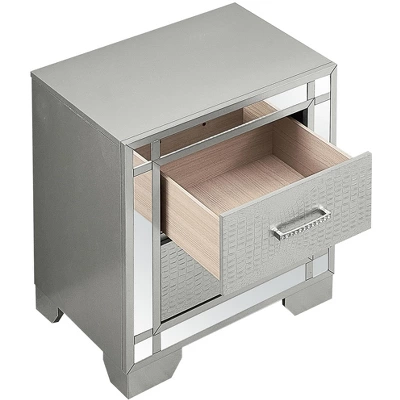 Passion Furniture Madison 2-Drawer Silver Champagne Nightstand (26 In. H X 17 In. W X 23 In. D) 5 Passion Furniture Madison 2-Drawer Silver Champagne Nightstand (26 In. H X 17 In. W X 23 In. D) - Image 3