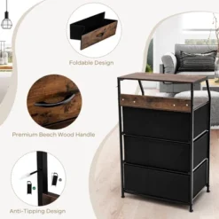 Costway 3 Drawer Dresser W/Top Shelf Storage Tower Cabinet For Bedroom Hallway Nursery 16 Costway 3 Drawer Dresser W/Top Shelf Storage Tower Cabinet For Bedroom Hallway Nursery -Bedroom Home Store GUEST da906136 e5d5 4a3a 940d ffb6102ac3c4