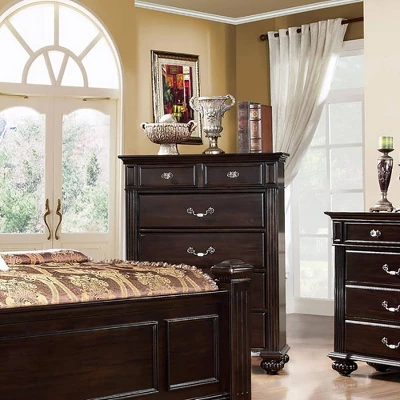 3pc California King Pennings Traditional Bed Set And Nightstand With Chest Dark Walnut - HOMES: Inside + Out 5 3pc California King Pennings Traditional Bed Set And Nightstand With Chest Dark Walnut - HOMES: Inside + Out - Image 3