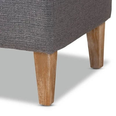 Perret Oak Finished Wood Bench Gray - Baxton Studio 6 Perret Oak Finished Wood Bench Gray - Baxton Studio - Image 4