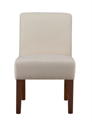 Carl Armless Fabric Upholstered Accent Chair Set Of 2 With Round Wood Side Table Slipper Chairs Sets-Maison Boucle 7 Carl Armless Fabric Upholstered Accent Chair Set Of 2 With Round Wood Side Table Slipper Chairs Sets-Maison Boucle - Image 5