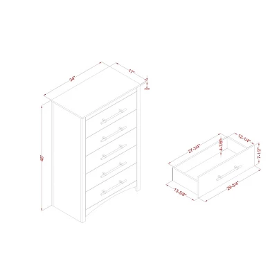 Melonnes 5 Drawer Chest Walnut - HOMES: Inside + Out 9 Melonnes 5 Drawer Chest Walnut - HOMES: Inside + Out - Image 7