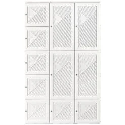 HOMCOM Portable Wardrobe Closet, Bedroom Armoire, Foldable Clothes Organizer With Cube Storage, Hanging Rods, And Magnet Doors, White 9 HOMCOM Portable Wardrobe Closet, Bedroom Armoire, Foldable Clothes Organizer With Cube Storage, Hanging Rods, And Magnet Doors, White -Bedroom Home Store GUEST de58c46f 5acc 4623 bd6c 19db8f3bda17