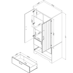 Farnel Wardrobe Armoire Pure White - South Shore -Bedroom Home Store GUEST df24fcd4 2b75 4380 9b97 2e4dbbd945dd