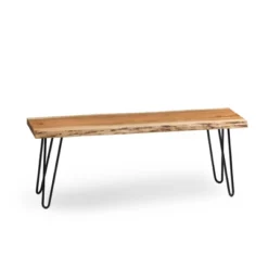 Alaterre Furniture Hairpin Natural Brown Live Edge Wood With Metal Bench 24 Alaterre Furniture Hairpin Natural Brown Live Edge Wood With Metal Bench -Bedroom Home Store GUEST df3df2e5 801c 46e9 8298 27d8bd01c690