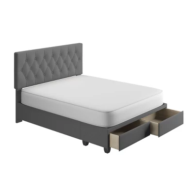 Henley Linen Tufted Upholstered Platform Bed With Storage Drawers - Eco Dream 4 Henley Linen Tufted Upholstered Platform Bed With Storage Drawers - Eco Dream - Image 2
