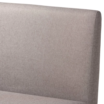 2pc Odessa Mid-Century Modern Fabric Upholstered Wood Dining Corner Sofa Bench Set Walnut/Brown/Gray - Baxton Studio 5 2pc Odessa Mid-Century Modern Fabric Upholstered Wood Dining Corner Sofa Bench Set Walnut/Brown/Gray - Baxton Studio - Image 3