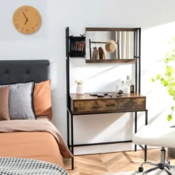Costway Industrial Vanity Table With 3-Height Adjustable Mirror Storage Bag Large Drawer 13 Costway Industrial Vanity Table With 3-Height Adjustable Mirror Storage Bag Large Drawer -Bedroom Home Store GUEST e1568aa2 9abc 4359 93e5 46ab93de3ca9