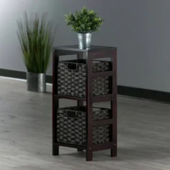 29.21" 3pc Leo Storage Shelf With Baskets Espresso/Chocolate - Winsome 28 29.21" 3pc Leo Storage Shelf With Baskets Espresso/Chocolate - Winsome -Bedroom Home Store GUEST e1736ea8 b262 4242 9381 01a78edf725b