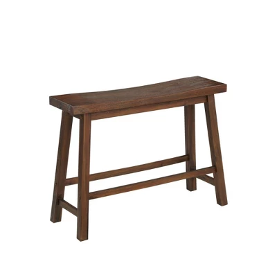 Saddle Design Wooden Bench With Grain Details - Benzara 7 Saddle Design Wooden Bench With Grain Details - Benzara - Image 5