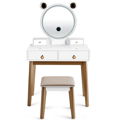 Costway Vanity Dressing Table Set Touch Screen Dimming Mirror 9 Costway Vanity Dressing Table Set Touch Screen Dimming Mirror - Image 7