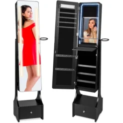 Best Choice Products Full Length LED Mirrored Jewelry Storage Organizer Cabinet W/ Interior & Exterior Lights 18 Best Choice Products Full Length LED Mirrored Jewelry Storage Organizer Cabinet W/ Interior & Exterior Lights -Bedroom Home Store GUEST e1c5b4e9 ded4 4888 bd4d 9ec5f1d58141