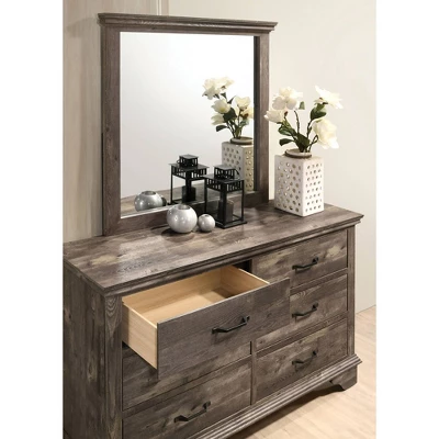 5pc Jacobia Rustic Bedroom Set Gray - HOMES: Inside + Out 4 5pc Jacobia Rustic Bedroom Set Gray - HOMES: Inside + Out - Image 2