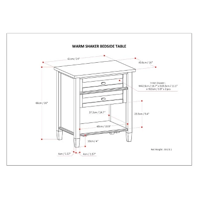 24" Norfolk Solid Wood Nightstand - WyndenHall 10 24" Norfolk Solid Wood Nightstand - WyndenHall - Image 8