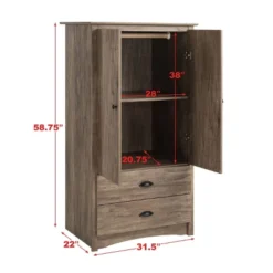 Salt Spring 2 Door Armoire Drifted Gray - Prepac 15 Salt Spring 2 Door Armoire Drifted Gray - Prepac -Bedroom Home Store GUEST e5040144 e1ed 4557 bd2b bc88ff05cda7