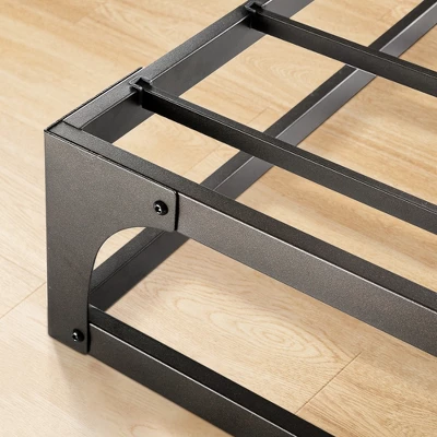 9" Metal Hinged Corner Platform Bed Frame Black - Mellow 5 9" Metal Hinged Corner Platform Bed Frame Black - Mellow - Image 3